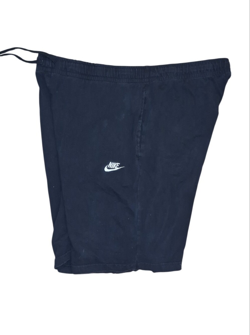 Mens Black Sweat Shorts with White Swoosh